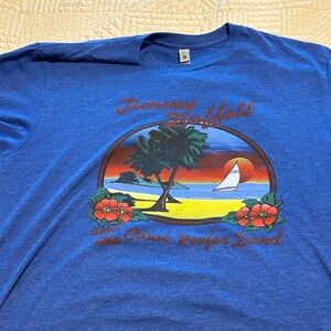 Jimmy Buffett an coral refer band blue men’s t-shirt